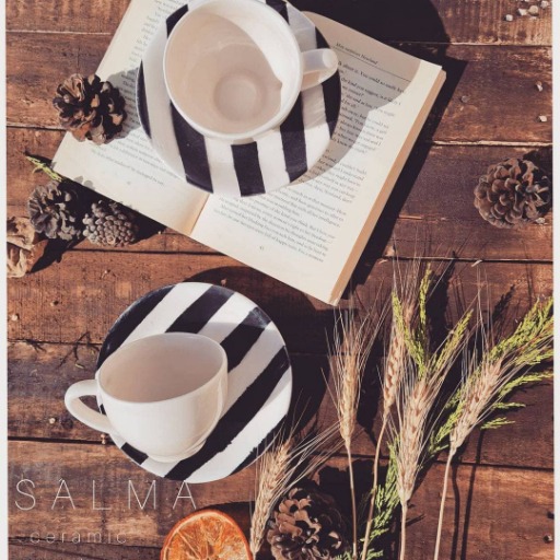 ست فنجان و زیرفنجانی|salma_ceramic