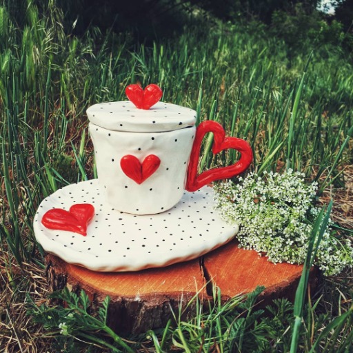  ست فنجان و ماگ با پیش دستی|nor.pottery