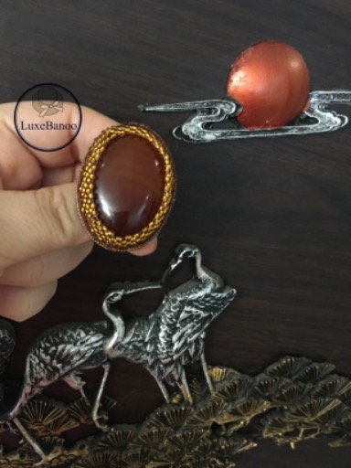 گلسينه جواهردوزي عقيق|Luxebanoo 