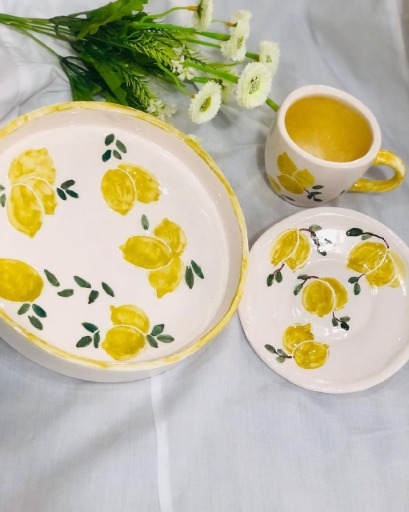  ست فنجون و نعلبکی و بشقاب لیمو|Nabat