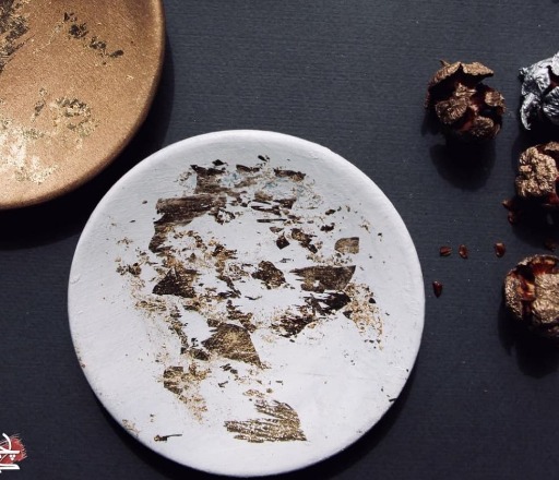 ظرف سفالى با ورق طلا|کوبـاچِـــه