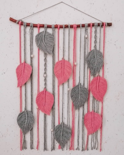 آویز برگ مکرومه|گالری بهار