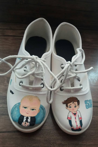 کفش های نقاشی شده|roz art