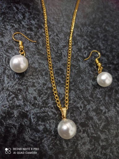 ست گردنبند و گوشوار مروارید|Gilegool_handmade
