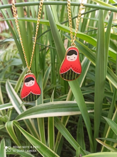 گردنبند طرح هندوانه|Gilegool_handmade