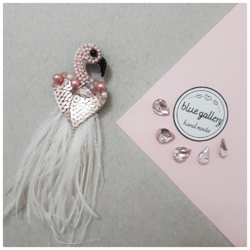 سنجاقسینه طرح فلامینگو|گالری آبی