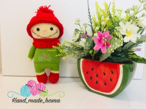 عروسک هندوانه|دستبافته های حسنا